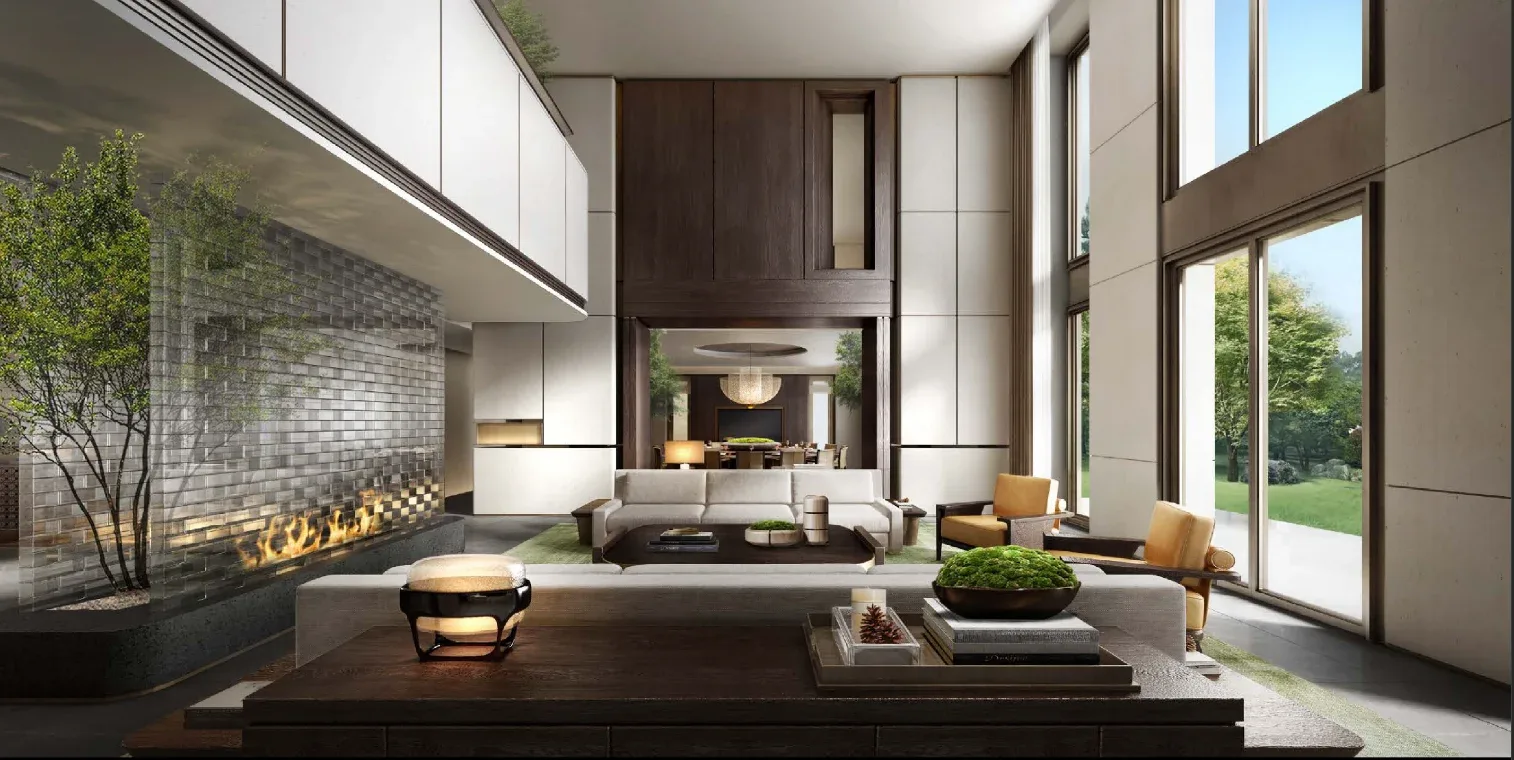 Shouson Hill Residence in Hong Kong, with a double-height living room